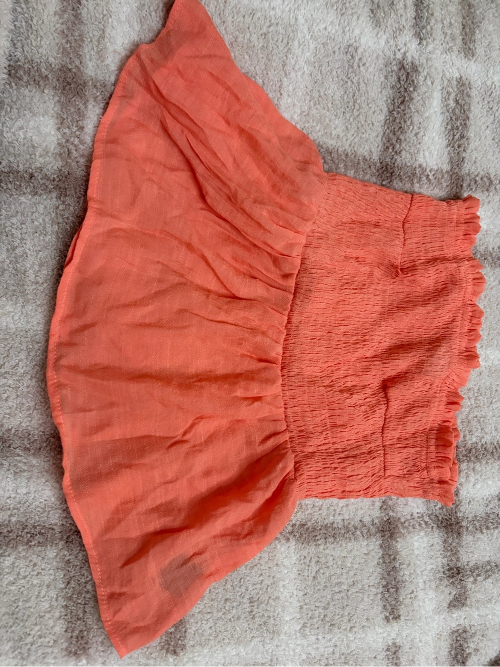 Women's Coral Smocked Waist Ruffle Mini Skirt